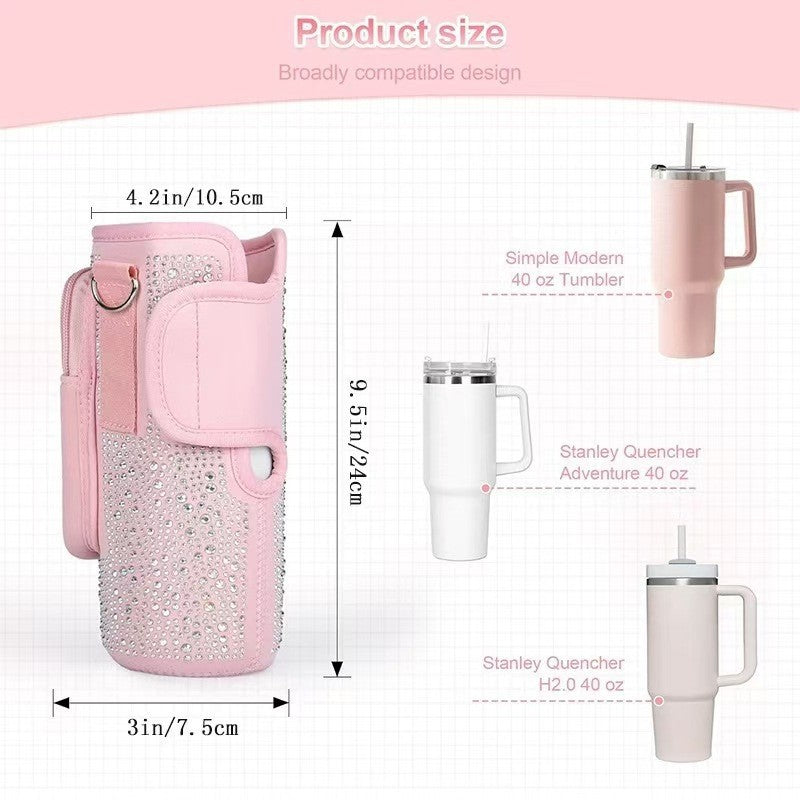 Damen Glitzernde Trinkbehältertasche mit vielseitiger Funktionalität Karnz