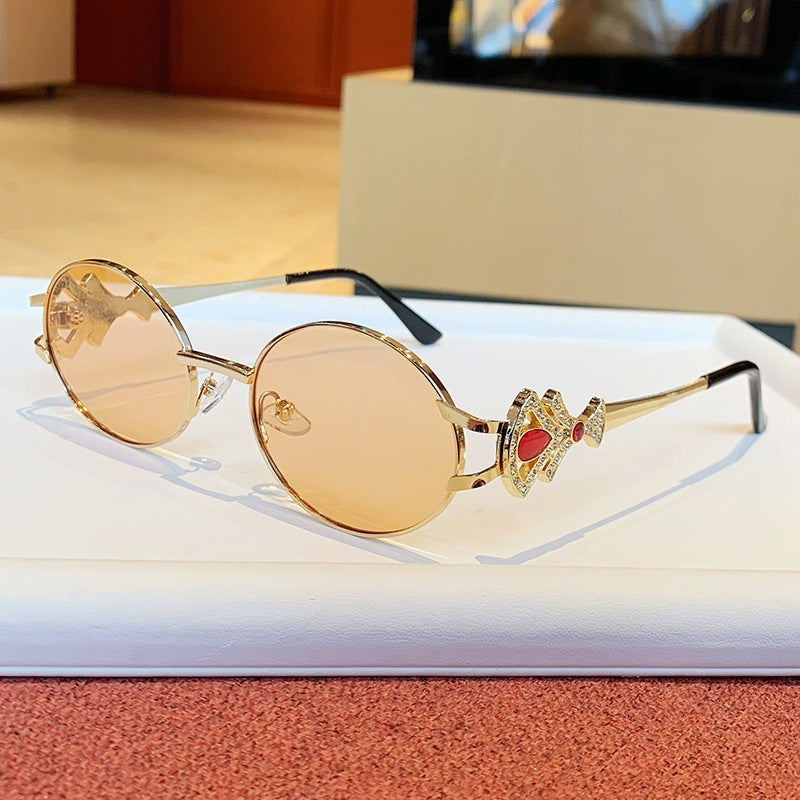 Damen elegante rechteckige Sonnenbrille mit glamourösen Verzierungen Karnz