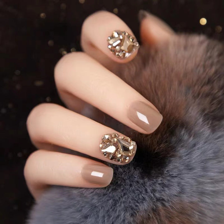 Premium mit Strass verziertes Press-On Nagelset