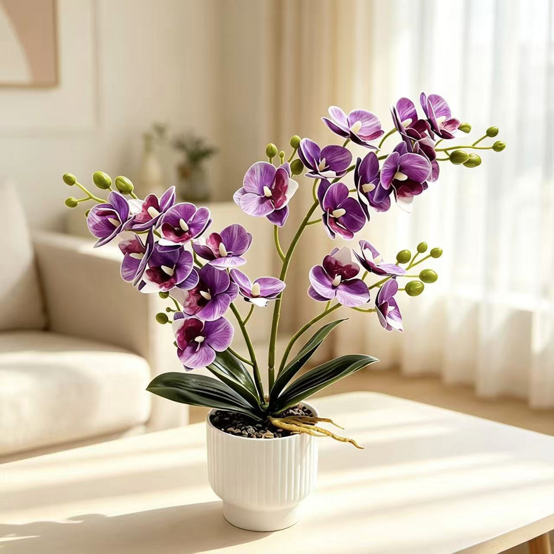 Realistische künstliche Orchideenpflanzenanordnung für die Wohnkultur