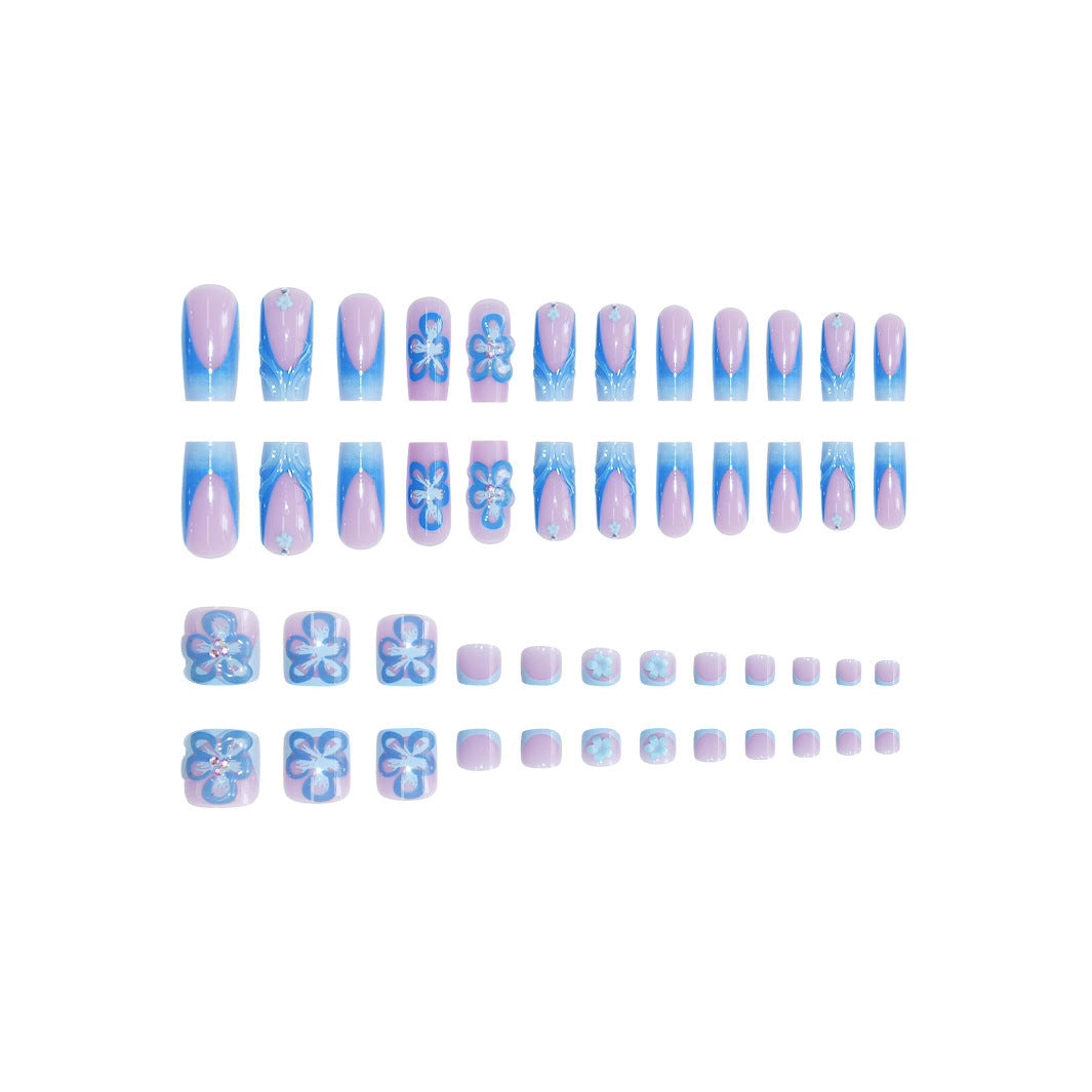 Floral 3D Press-On Nail Art Extensions Karnz