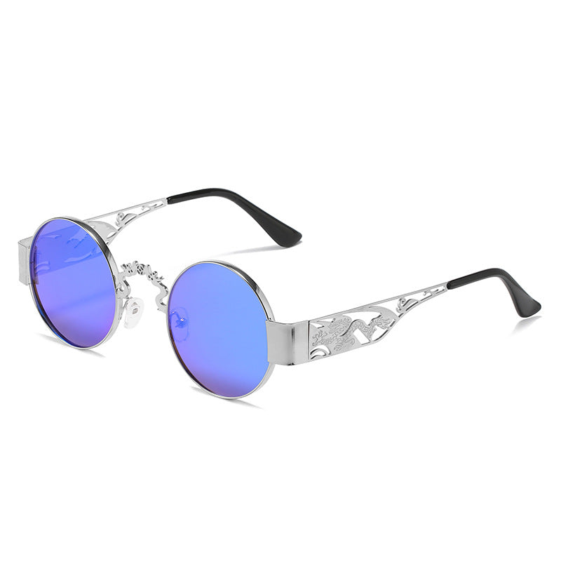 Damen künstlerische runde Sonnenbrille mit elegantem filigranen Rahmen Karnz