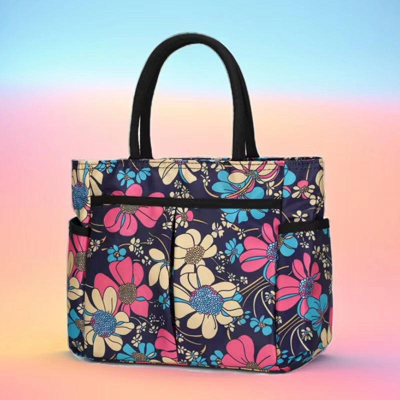 Multi-Pocket Candy Print Tote Bag Karnz
