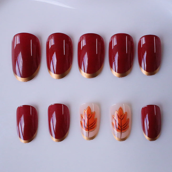 Künstlerische Herbst-Nagelkunst-Verstärkungen Karnz
