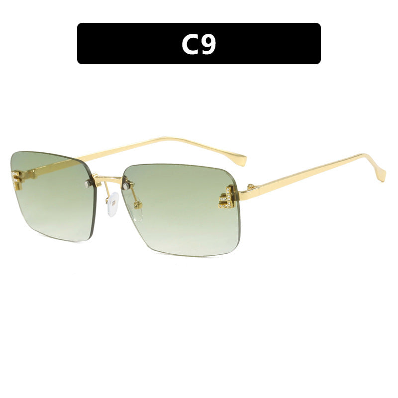 Damen quadratische Sonnenbrille mit elegantem goldenen Rahmen und stylishen Gläsern Karnz