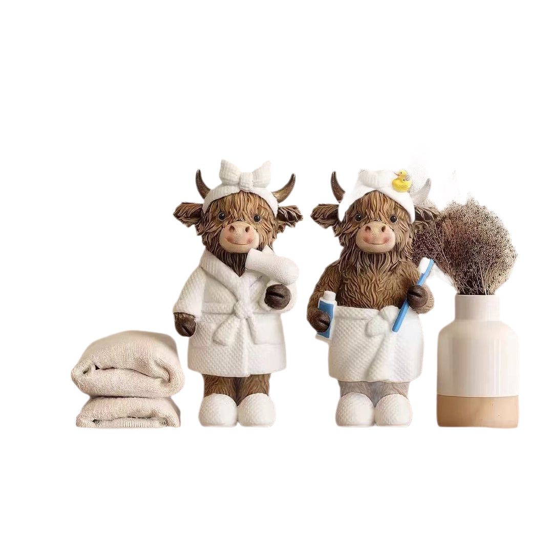 Lustige Highlandrind Badezimmerfigur Karnz
