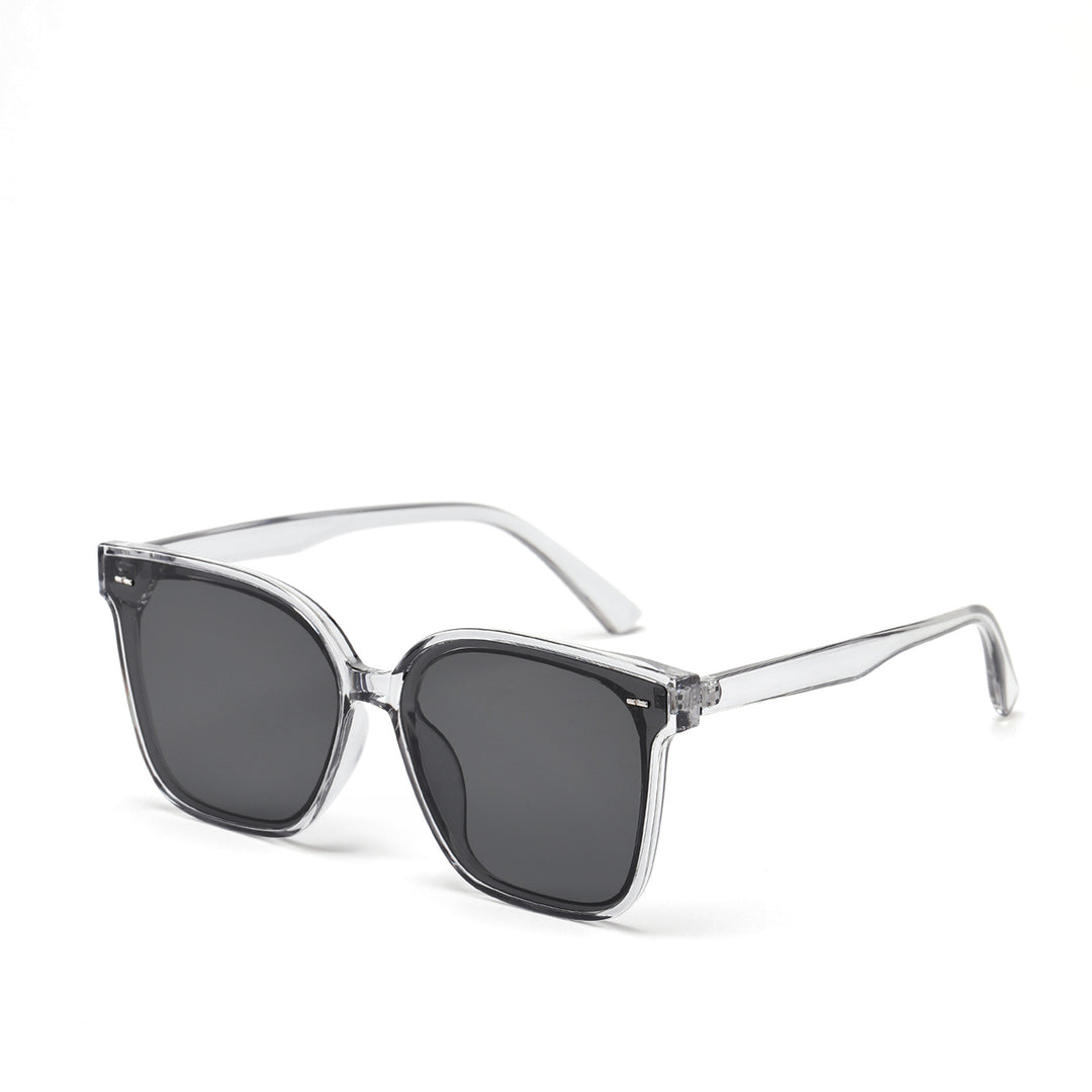 Damen moderne quadratische Sonnenbrille mit transparentem Rahmen Karnz 1780030387