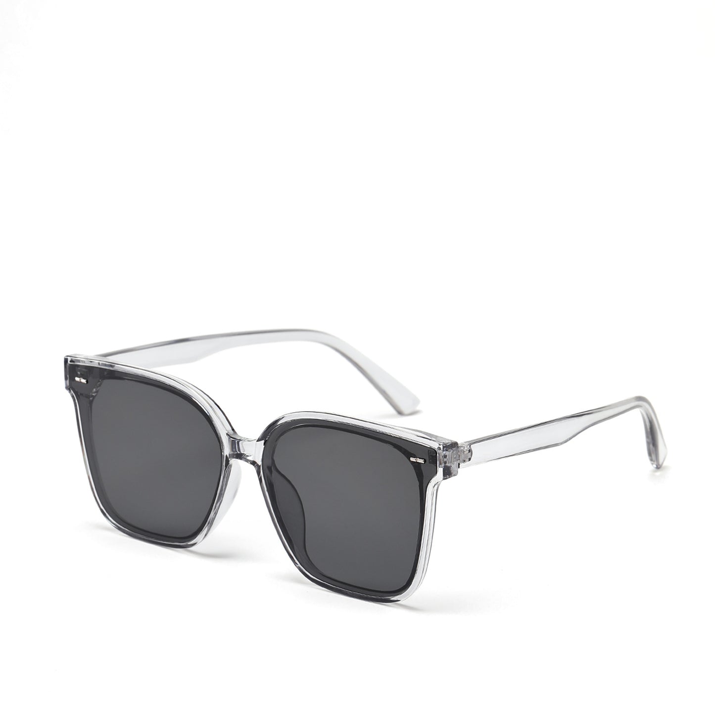 Damen moderne quadratische Sonnenbrille mit transparentem Rahmen Karnz 1780030387
