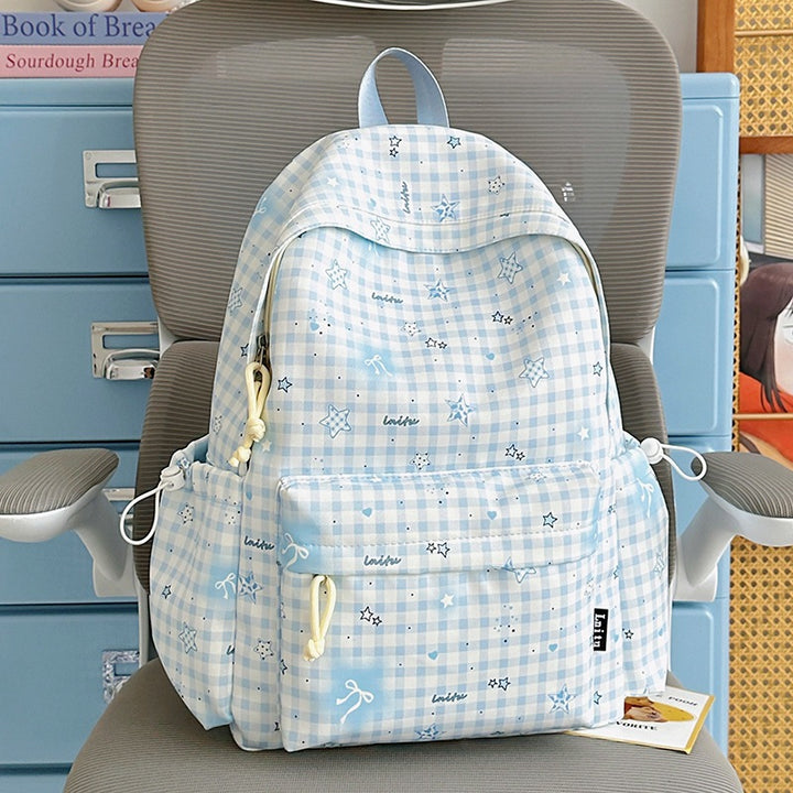 Stylische karierte Druck Rucksack Karnz