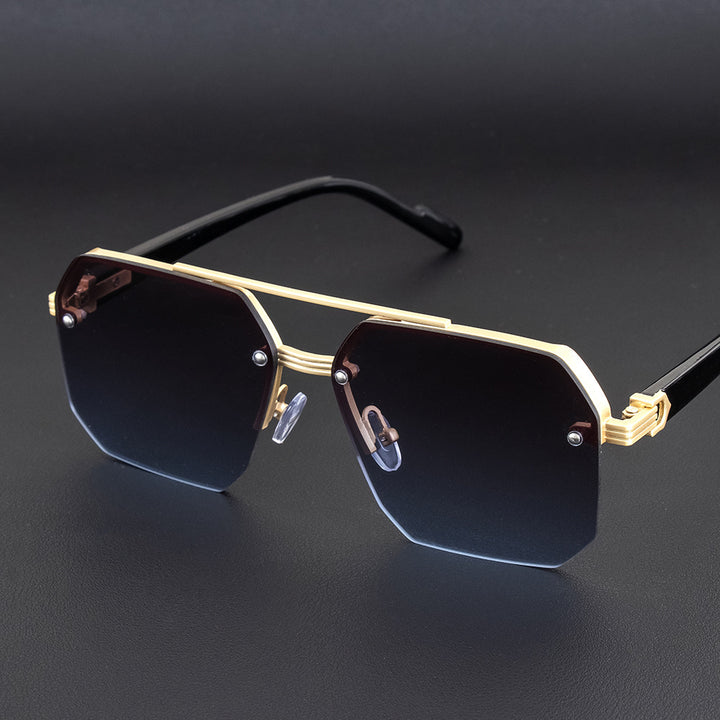 Geometrische Metallrahmen-Sonnenbrille Karnz