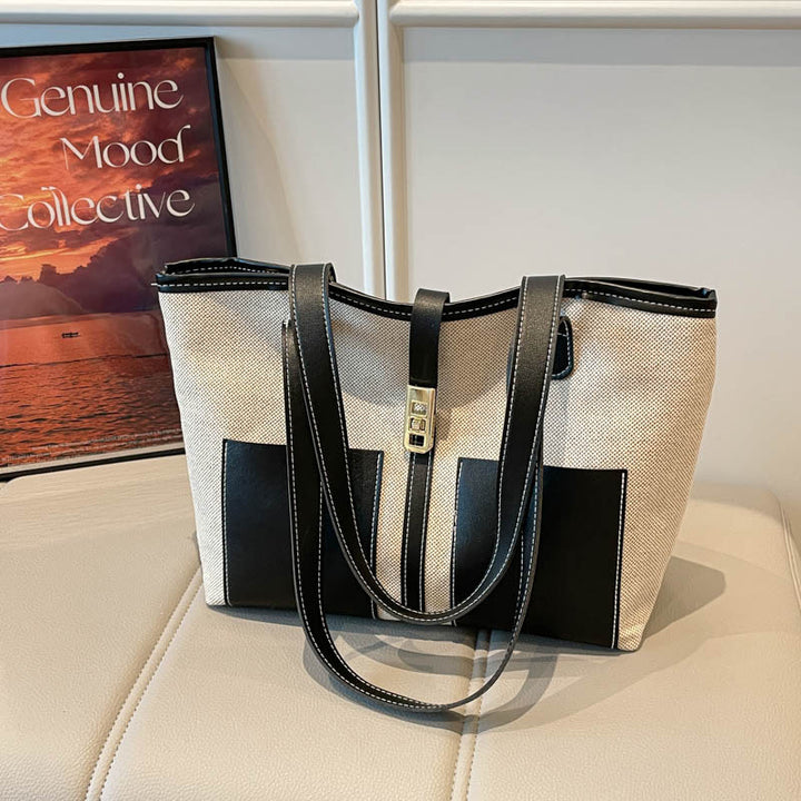 Stilvolle Canvas-Shopper-Tasche mit eleganten Akzenten