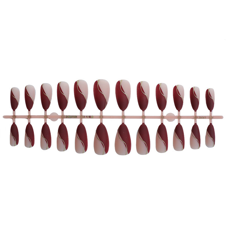Stylisches Press-On-Nagelset mit elegantem, geschwungenem Design Karnz