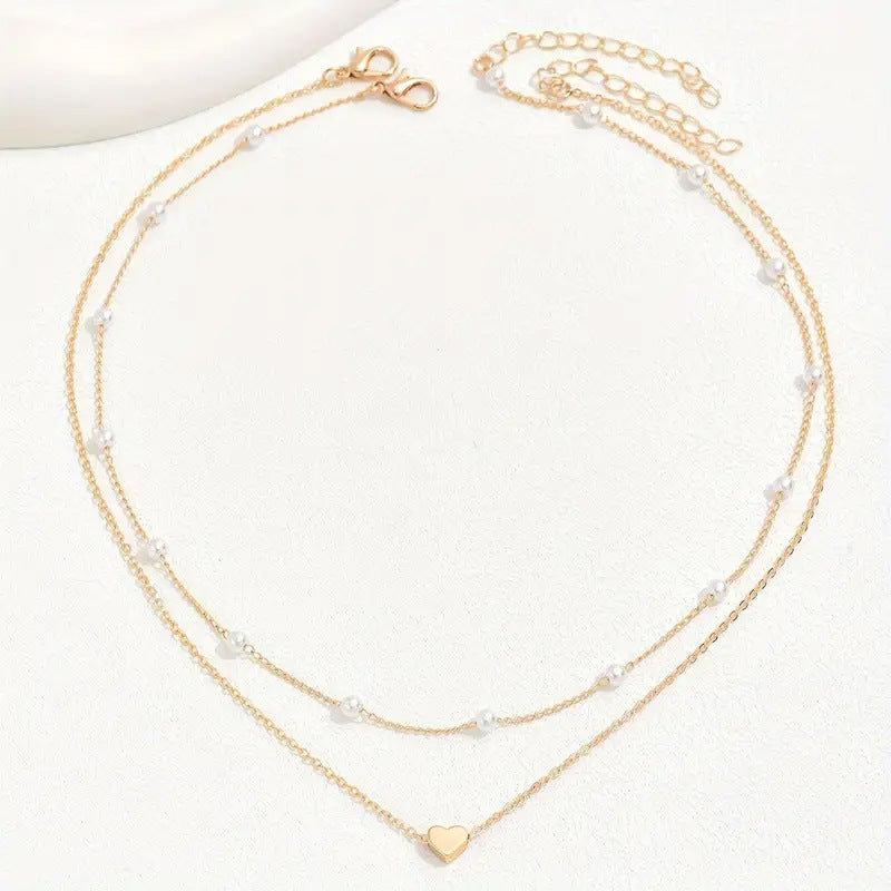 Doppellagige elegante Perlenkette Karnz