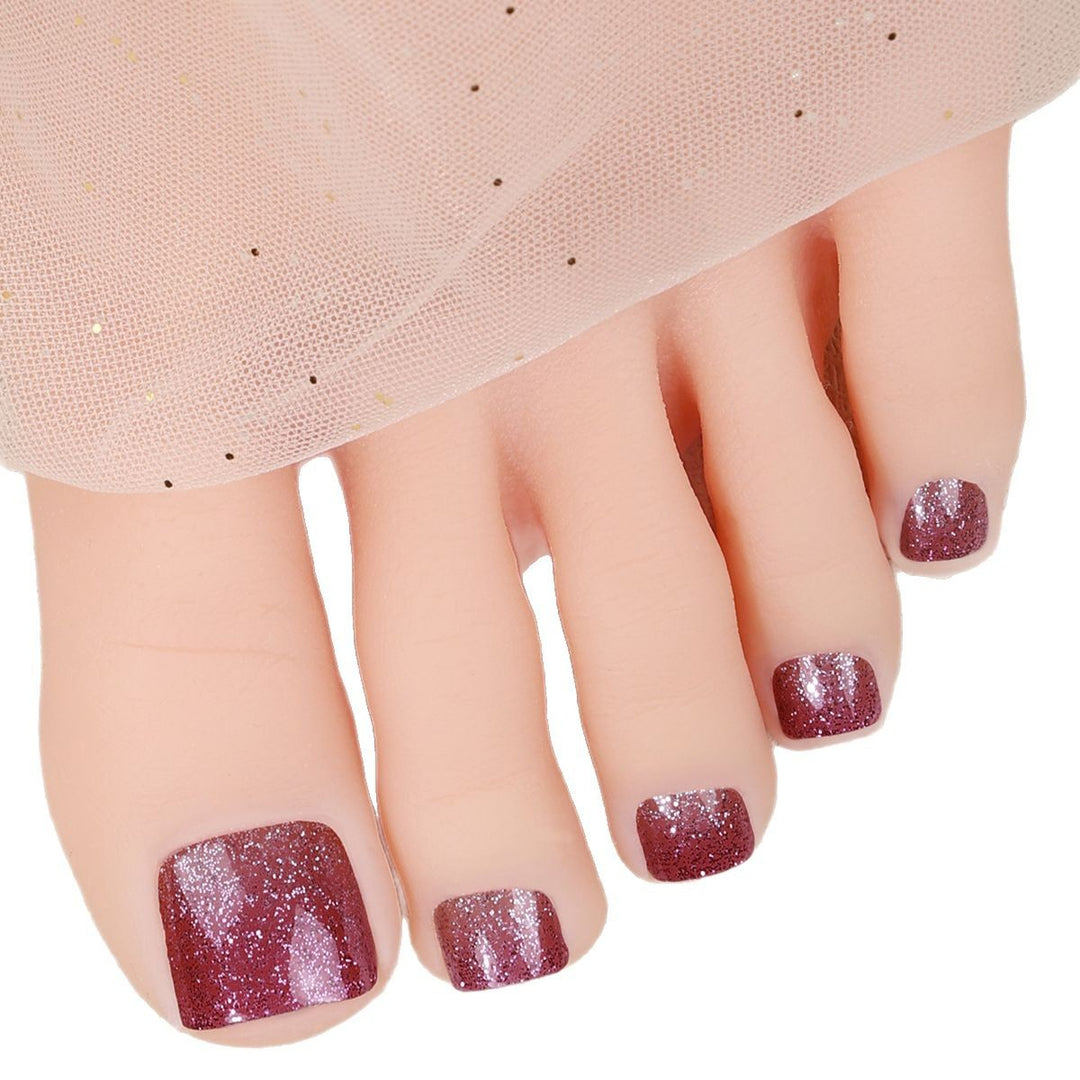 Glitzernde Glitter-Fußnagel-Wraps