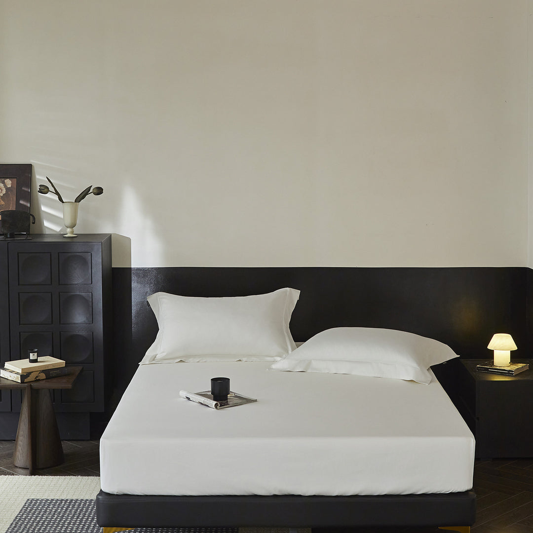 Premium-Bettwäsche-Set mit Spannbettlaken und Oxford-Kissenbezügen