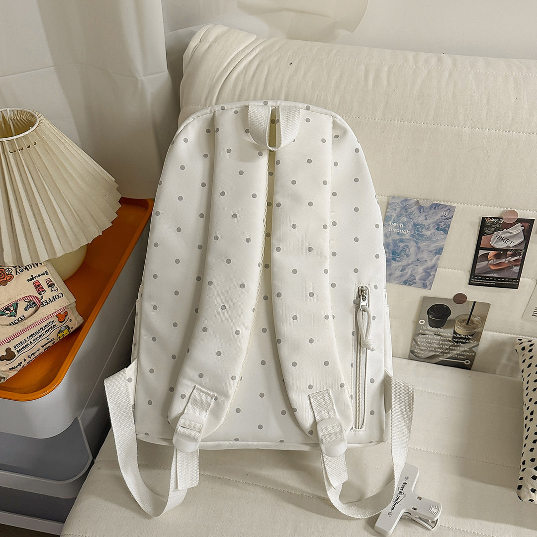 Polka-Dot-Muster Rucksack mit verspielten Flügelakzenten Karnz