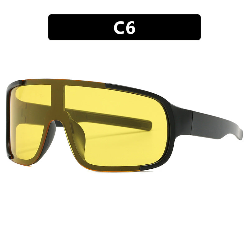 Damen sportliche UV-Schutz-Sonnenbrille mit breiter, aerodynamischer Form Karnz