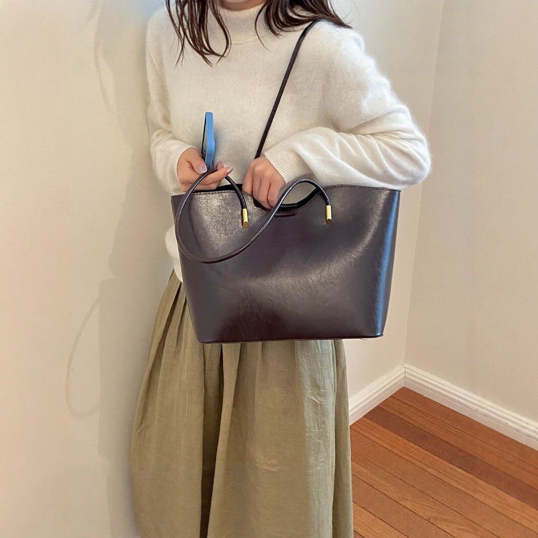 Elegante Leder Tragetasche