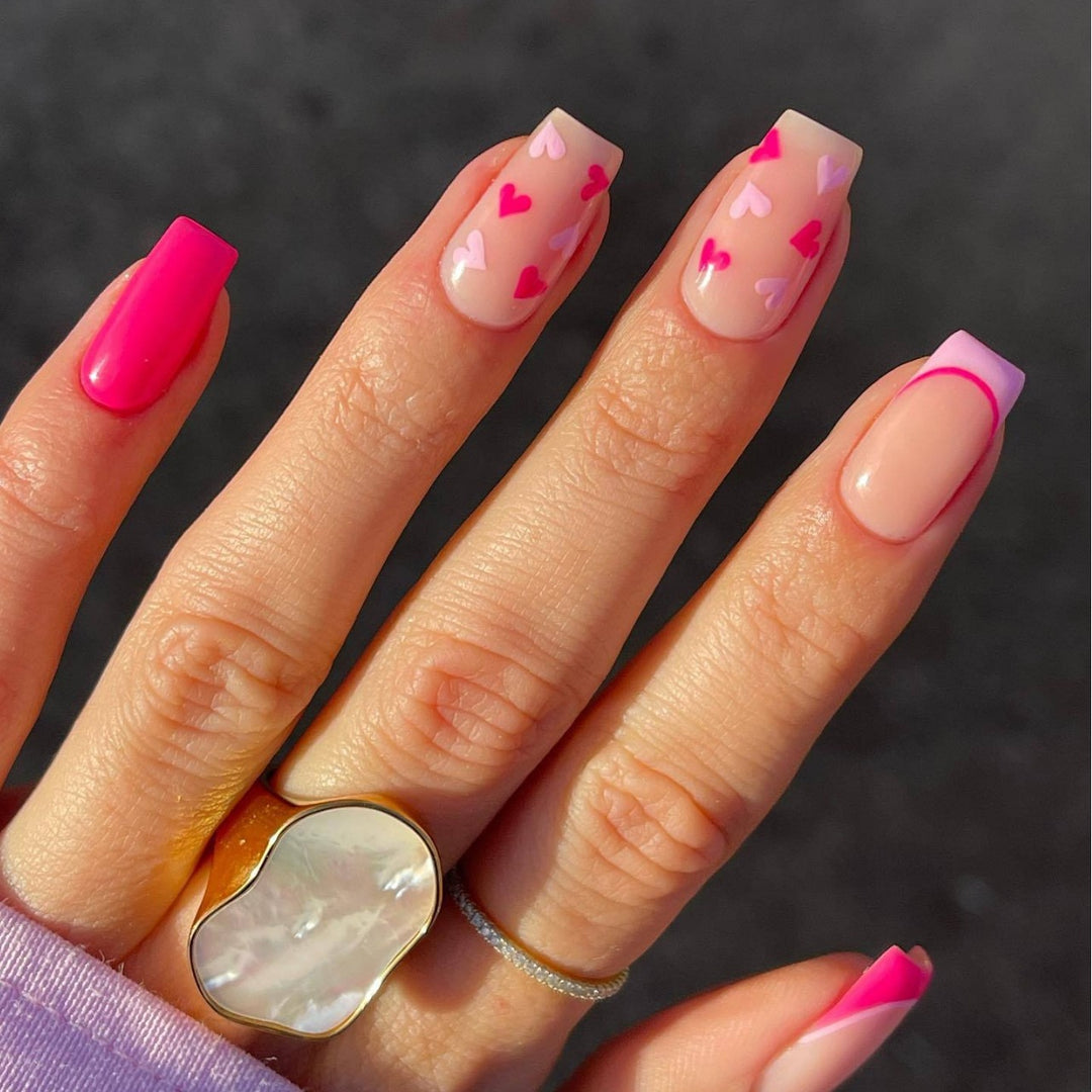 Herz-Thema Gel-Nagelverlängerungen Karnz