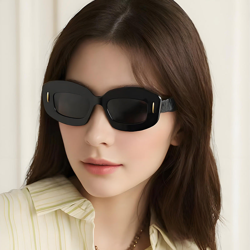 Damen Modische quadratische Sonnenbrille mit trendigem Rahmen Karnz