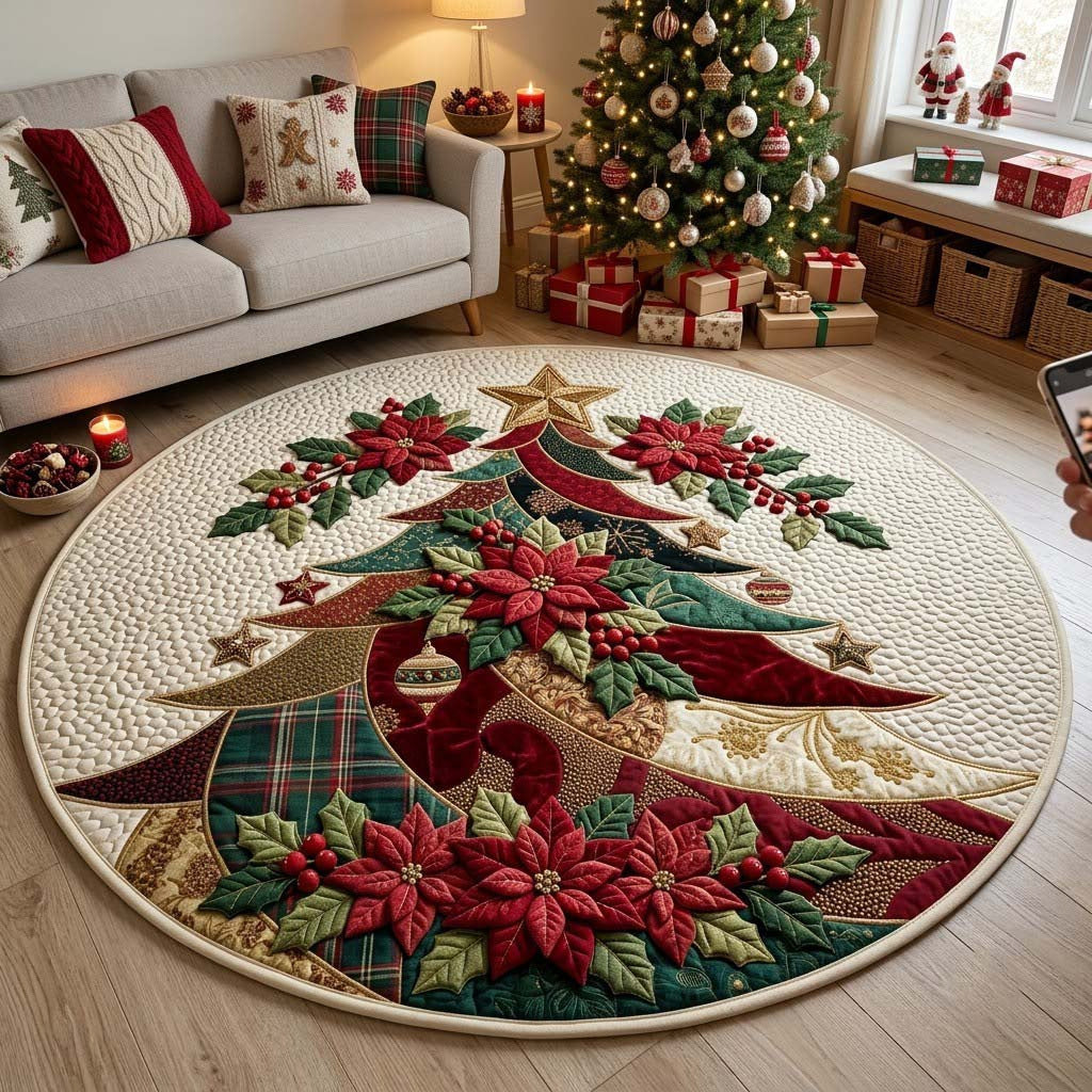 Runder Weihnachtsbaum Teppich