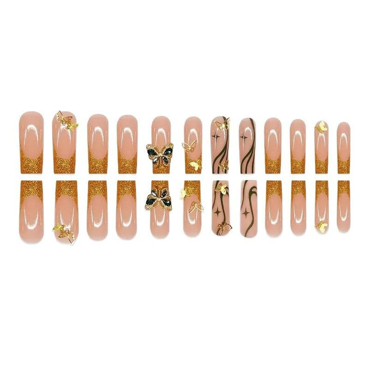 Glamouröse von Schmetterlingen inspirierte Nagelkunstverlängerungen Karnz