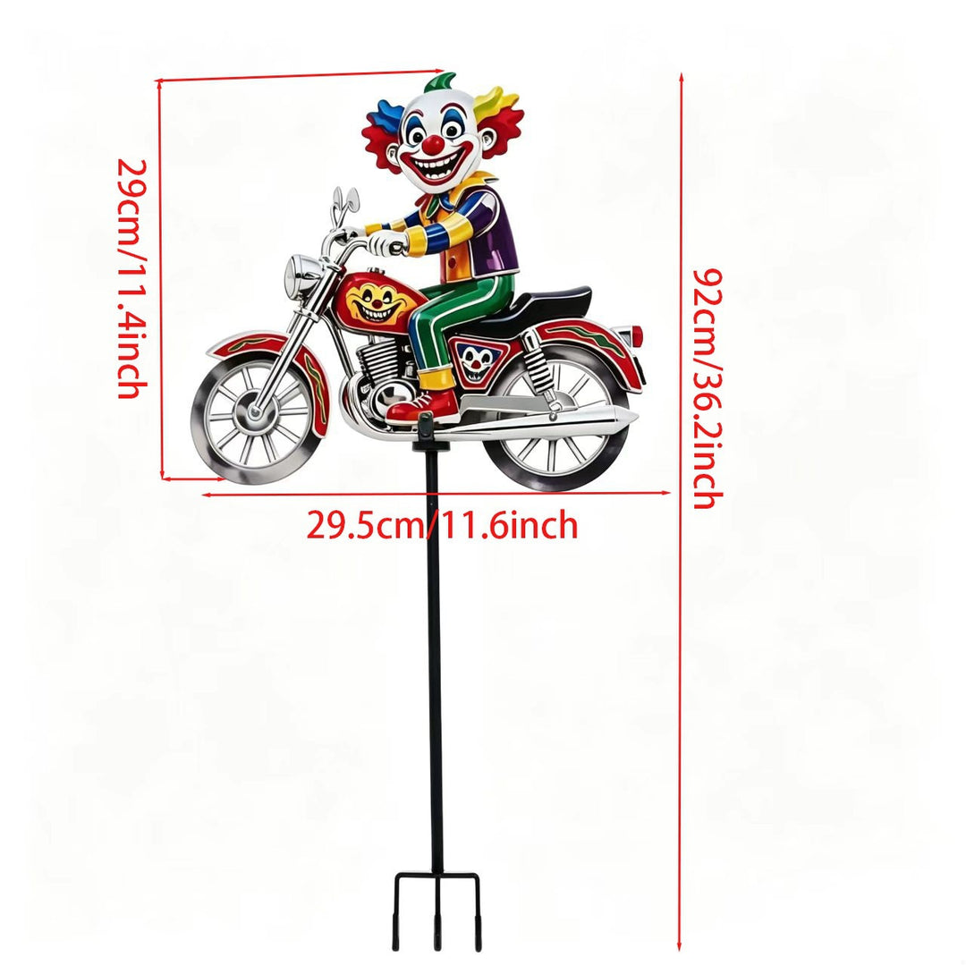 Garten Dekor Clown auf Motorrad Karnz
