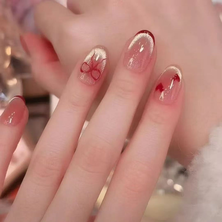 Herz-Themen Press-On Nagelkunst