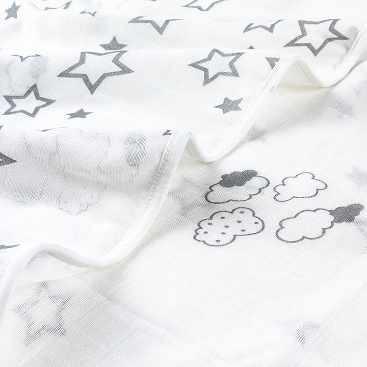 Weiches Musselin Babydecke mit Sterne und Wolken Druck Karnz