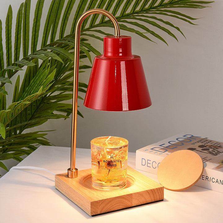 Moderne Schreibtischlampe mit Holzsockel