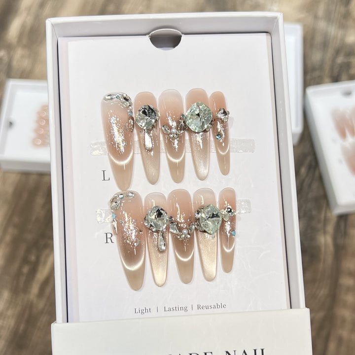 Premium Glamouröse Press-On Nagelset