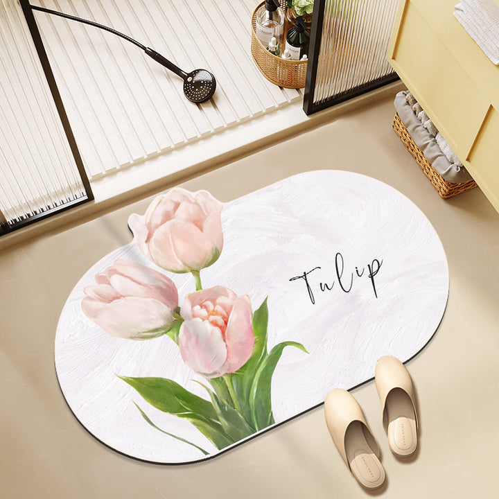 Blumenmuster Memory Foam Badezimmermatte