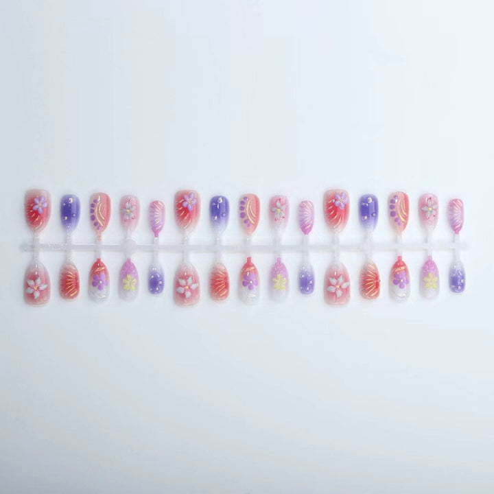 Florale Press-On Nagelkunst Set