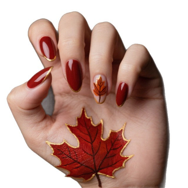 Künstlerische Herbst-Nagelkunst-Verstärkungen Karnz