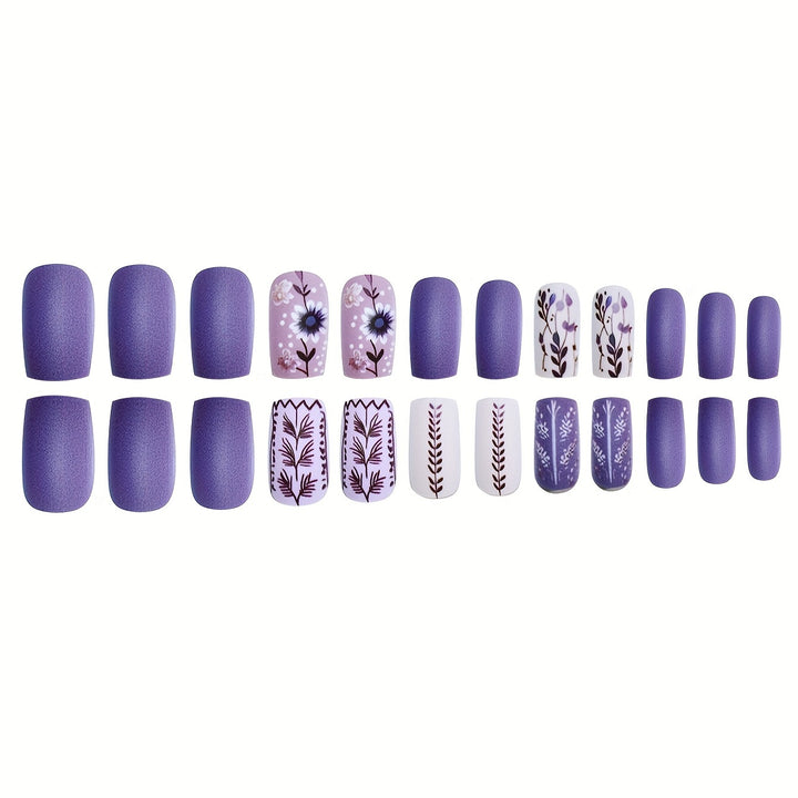 Künstlerisches Floral Press-On Nail Art Set Karnz