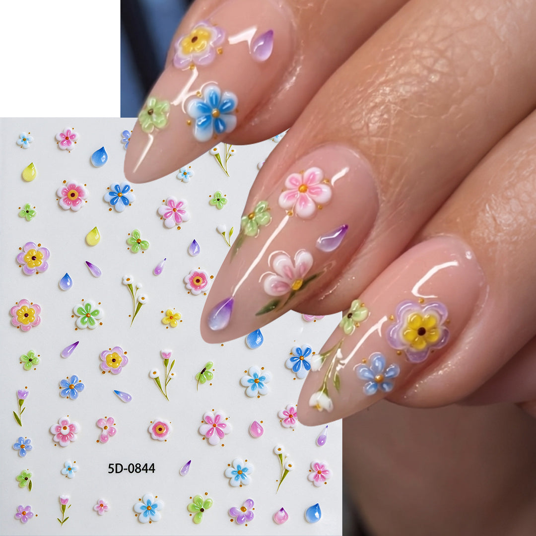 Blumen Nagelkunst Aufkleber
