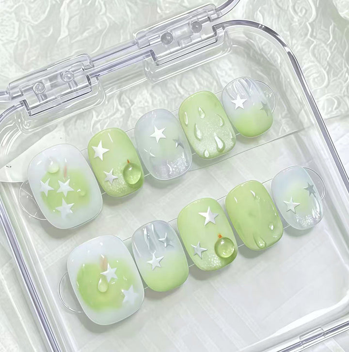 Glitzerndes Stern-Thema Press-On Nagelset