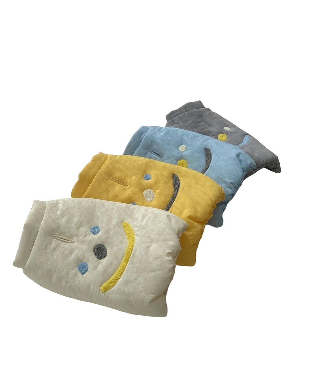 Gepolsterte Puffer-Hundeweste mit besticktem Smiley-Gesicht und Rücken-Harness-Slot