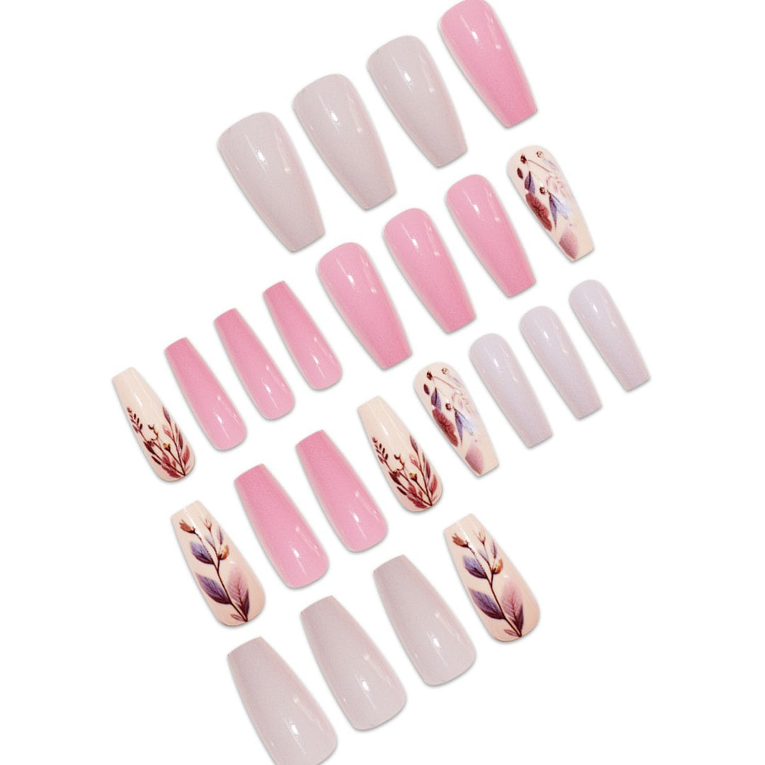 Botanische florale Press-On Nagelkunst Karnz