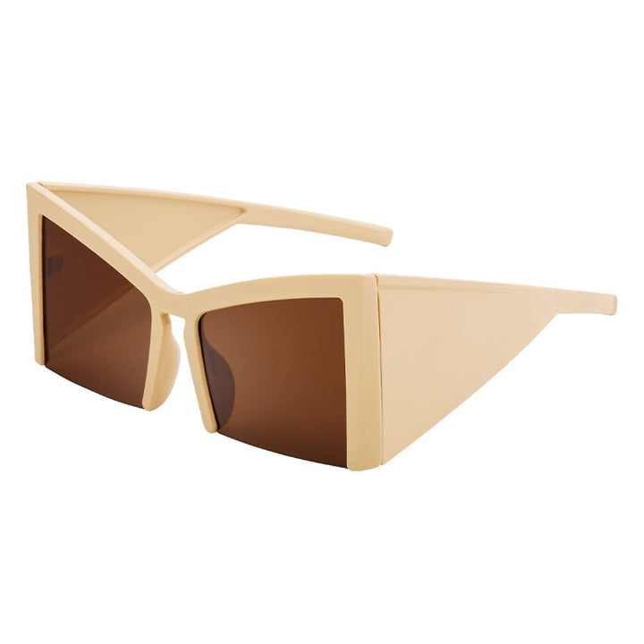 Damen futuristische Sonnenbrille mit markantem Winkelrahmen Karnz