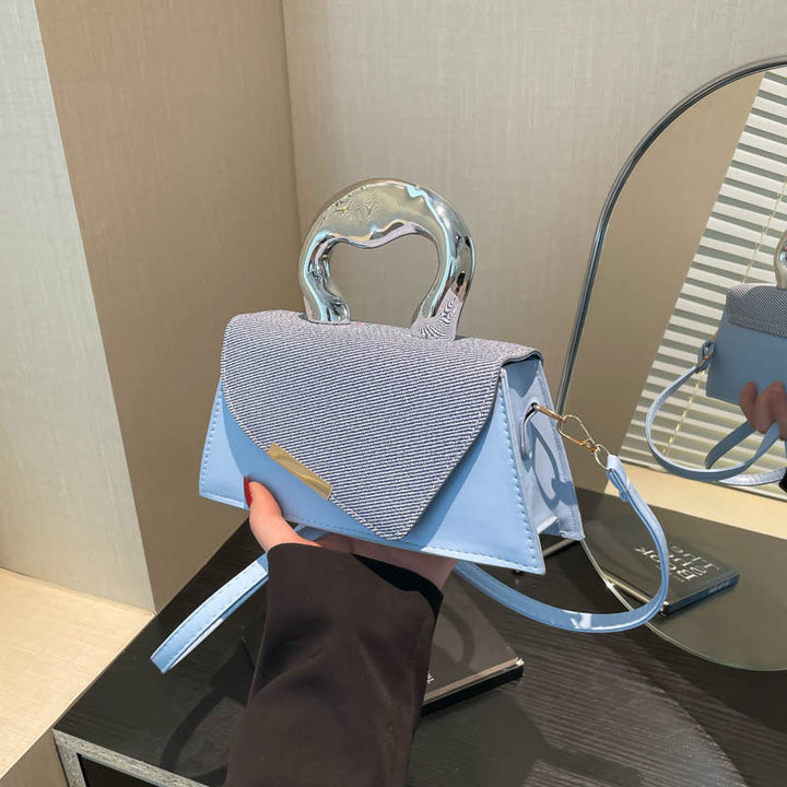 Stylische geometrische strukturierte Handtasche Karnz