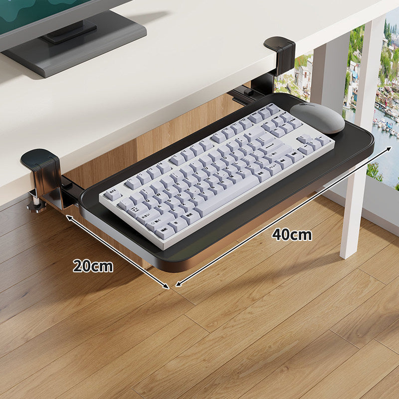 Clamp-Montierter Untertisch Verstellbarer Bambus Tastaturablage