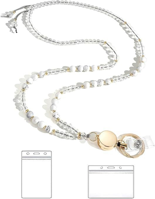 Perlen-Lanyard mit zurückziehbarem ID-Halter Karnz