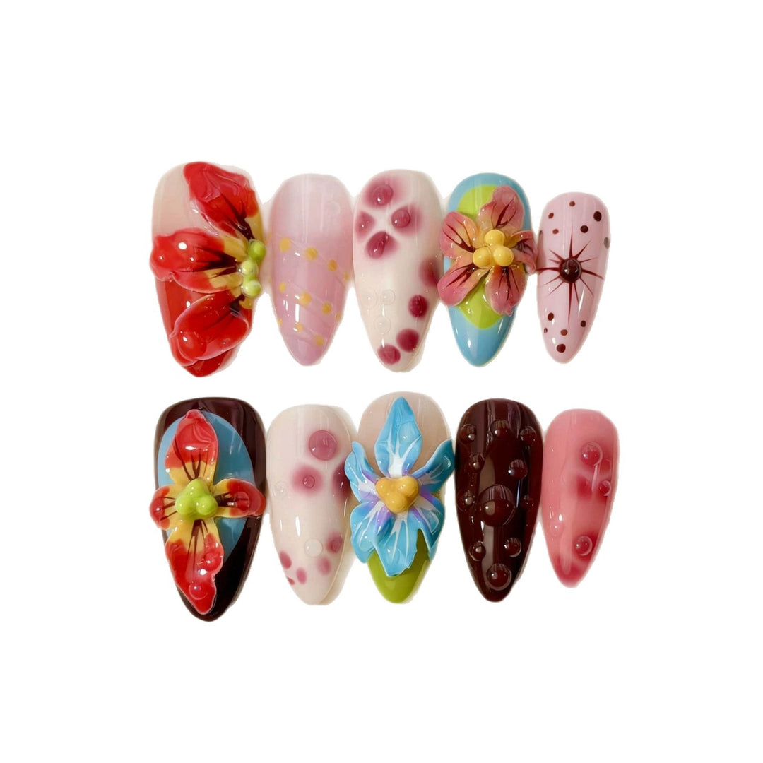 Künstlerische Florale Nagelkunst Kollektion