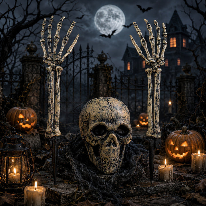Gruselige Halloween Deko-Skelett-Baumstämme Karnz