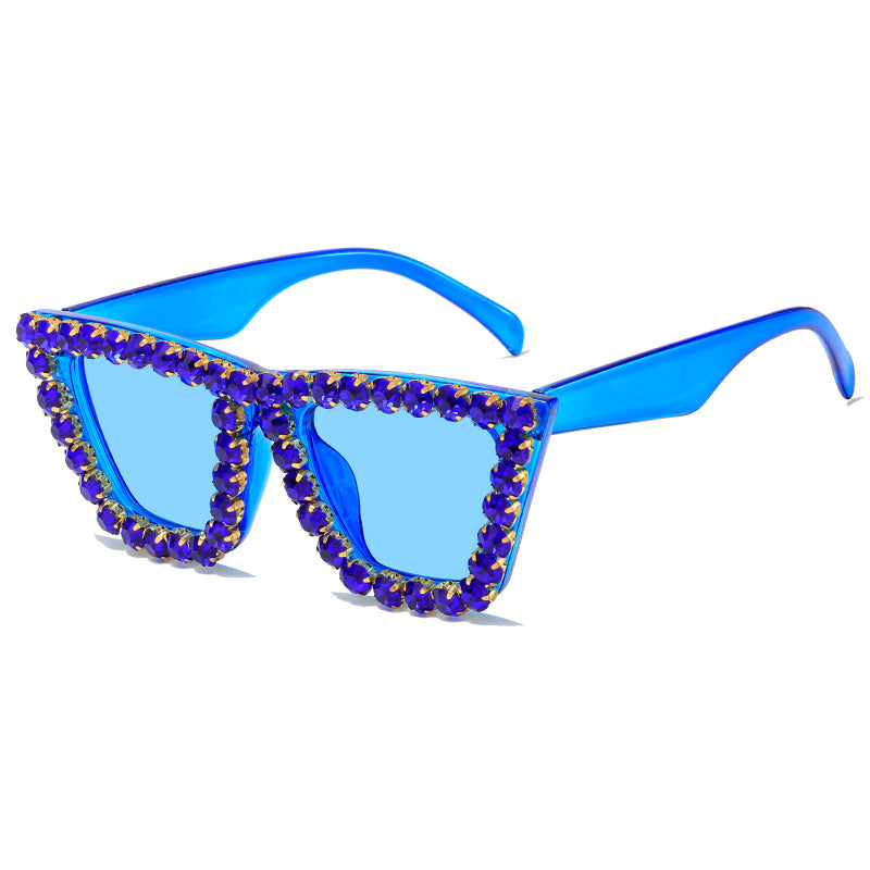 Damen extravagante Sonnenbrille mit glitzerndem Rahmen Karnz