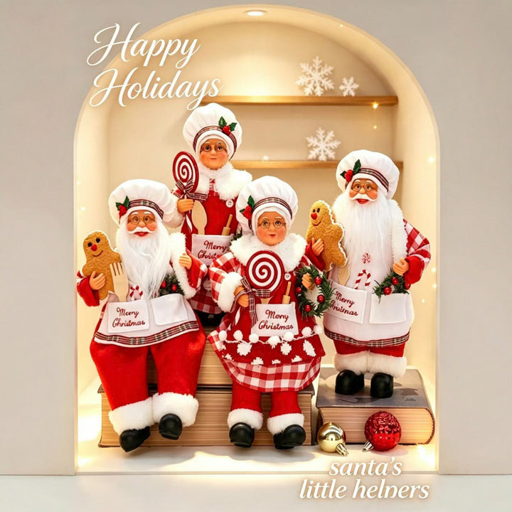 Nostalgische Weihnachtsmann Figur mit Lebkuchen-Keks Karnz