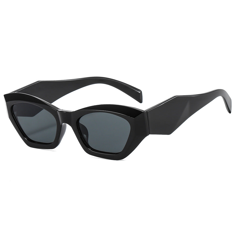 Damen geometrische Designer-Sonnenbrille mit funkelndem Rahmen Karnz