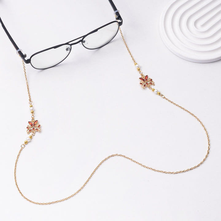 Elegante florale Brillen Kette Karnz