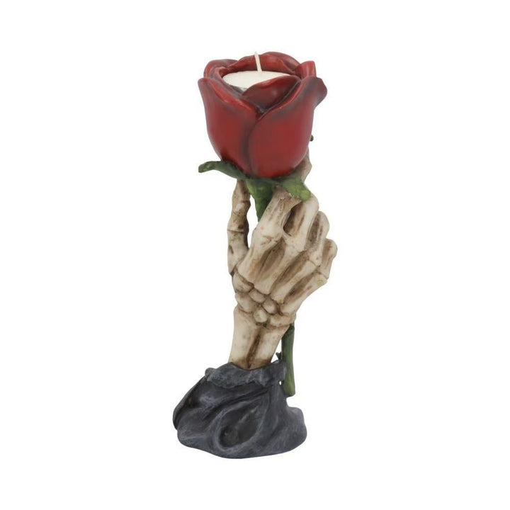 Gothic Skeleton Hand Rose Kerzenhalter Karnz